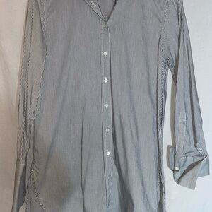 Joseph Women's Black and White Striped Button Down Shirt